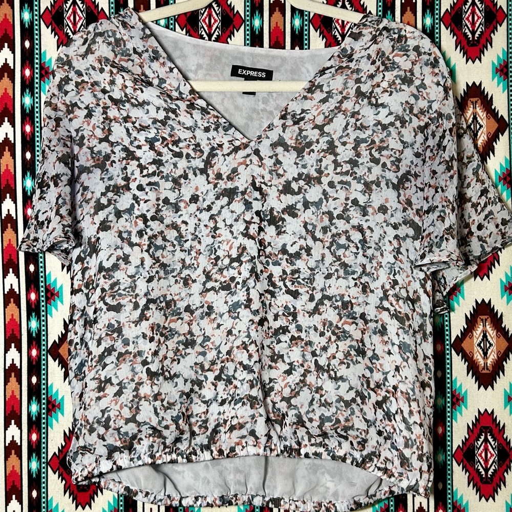 Express Women's Multicolor Patterned Blouse